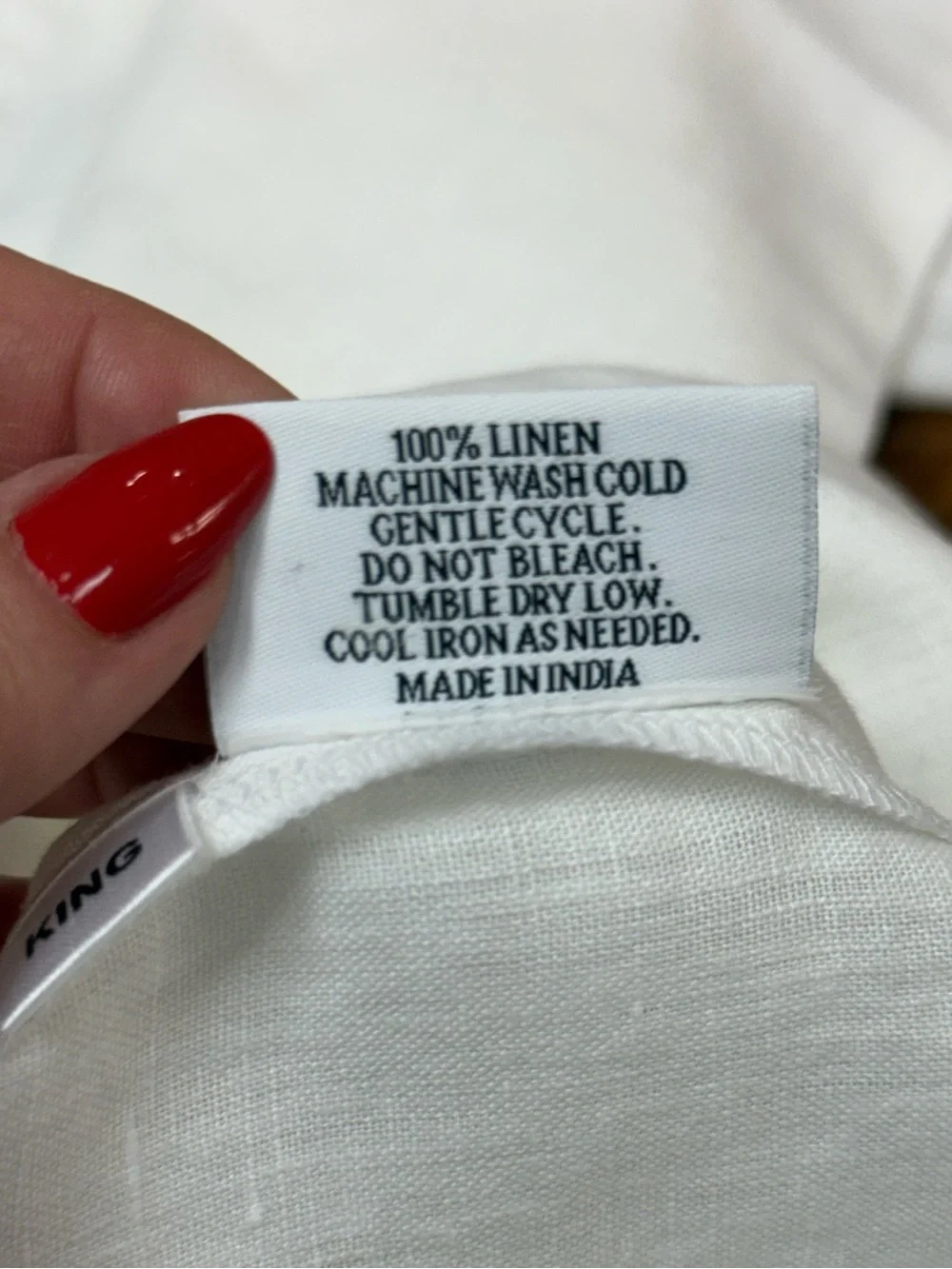 Quince White 100% Linen King Pillow Sham & Pillowcase Set